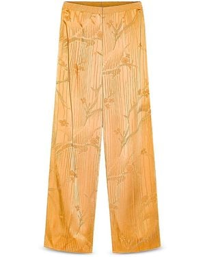 forte_forte Forte_Forte The Lotus Fluid Jacquard High Waist Pants - Yellow