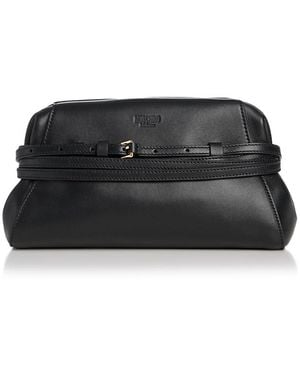 Moschino Tie Me Leather Clutch - Black