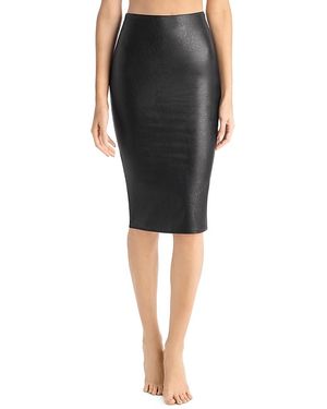 Commando Faux Leather Midi Skirt - Black
