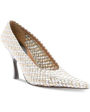 Stella McCartney Elsa Metallic Woven Pumps - White