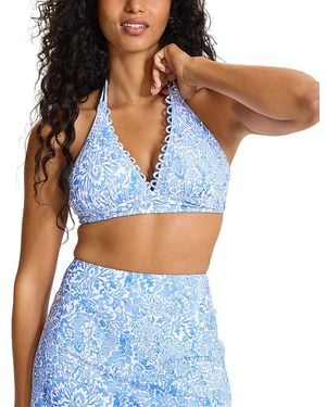 Tommy Bahama Paisley Daze Reversible Halter Bikini Top - Blue