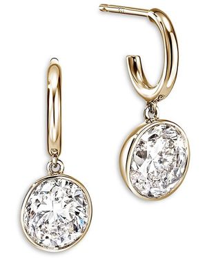 John Hardy 14K Jh Lovestruck Lab Grown Diamond Dangle Hoop Earrings - White