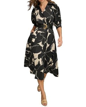 Donna Karan Belted Shirt Dress - Black