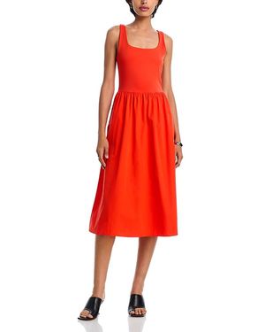 Spanx Mixed Media Tank Midi Dress - Red