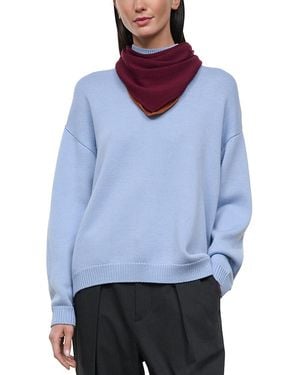 STAUD Winston Wool Scarf Sweater - Blue