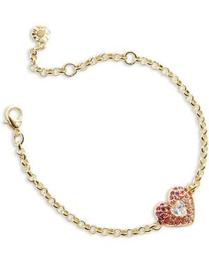 BaubleBar Melissa Pave Cubic Zirconia Heart Flex Bracelet - Metallic