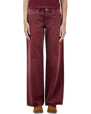 SLVRLAKE Denim Lexi Mid Rise Straight Jeans - Red