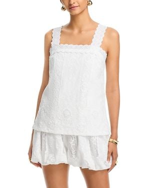 Line & Dot Pienza Eyelet Romper - White