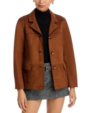 French Connection Laney Faux Suede Jacket - Brown