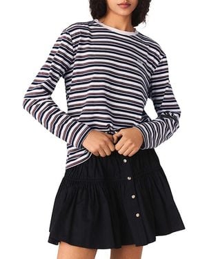 Maje Striped Long Sleeve Tee - Black