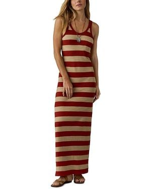 Faherty Cotton Sunwashed Slub Pocket Tank Dress - Red