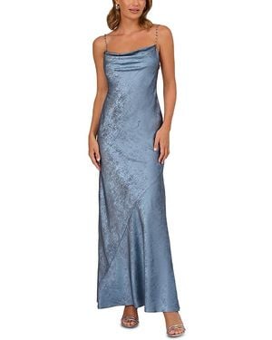 Adrianna Papell Foiled Chiffon Dress - Blue