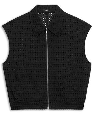 Theory Eyelet Embroidered Vest - Black
