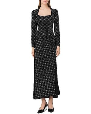 Maje Roseperla Rhinestone & Pearl Maxi Dress - Black
