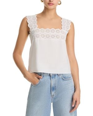 FRAME The Eyelet Tank Top - Blue