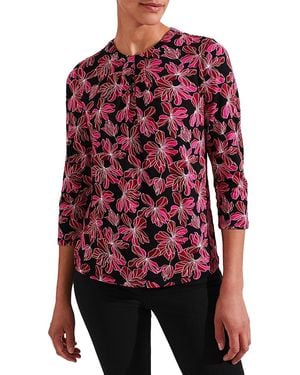 Hobbs Julia Printed Top - Red