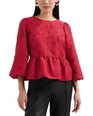Phase Eight Ellis Peplum Hem Top - Red