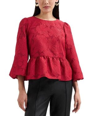Phase Eight Ellis Peplum Hem Top - Red
