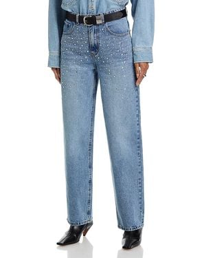 Steve Madden Taylor Embellished Straight Jeans - Blue