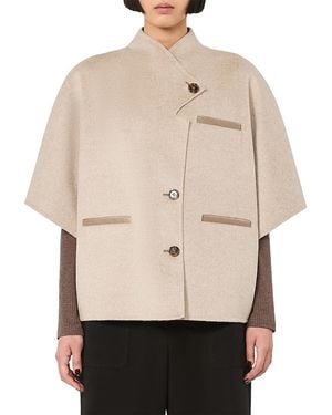 Max Mara Mxaandalo Cashmere Cape Jacket - Natural