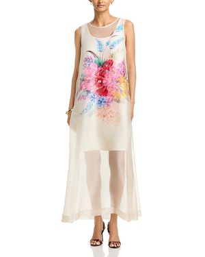 Tahari The Alexis Garden Print Dress - White