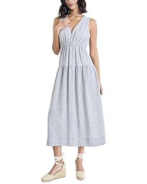 The Good Journey V Neck Midi Dress - Blue