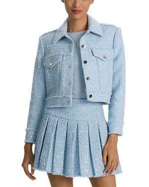 Alice + Olivia Tweed Jacket - Blue