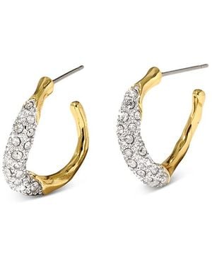 Alexis Solanelas Crystal Twist Mini Hoop Earrings - Metallic