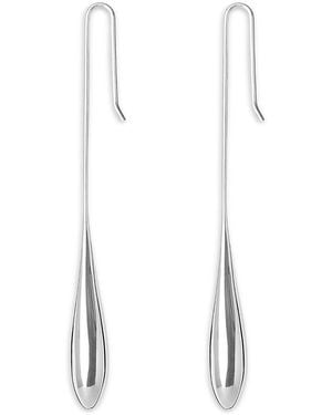 LIE STUDIO Lili Elongated Linear Drop Earrings - White