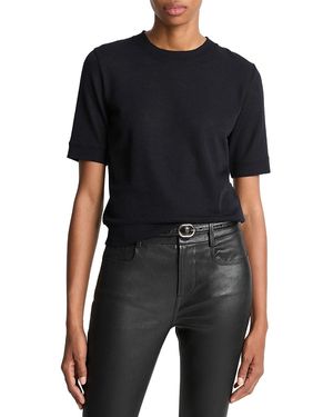 Vince Crewneck Wool Top - Black