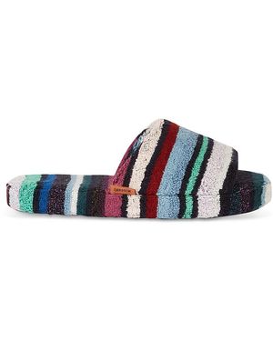 Missoni Chandler Metallic Stripe Slippers - Blue