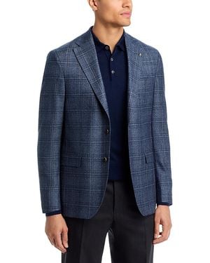 Jack Victor Midland Regular Fit Tonal Plaid Wool Sport Coat - Blue