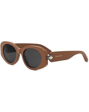 BVLGARI Serpenti Forever Oval Sunglasses, 52Mm - Brown