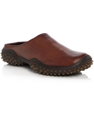 Miu Miu Leather Mule Flats - Brown