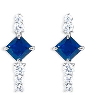 Meira T 14K Sapphire & Diamond Spike Stud Earrings - Blue