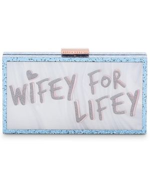 Sophia Webster Cleo Wifey For Lifey Clutch Bag - Blue