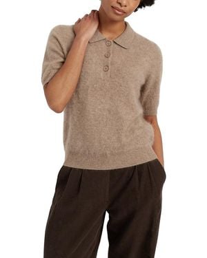 Chinti & Parker Brushed Cashmere Polo Tee - Multicolor