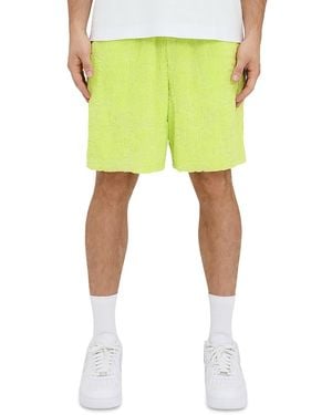 Purple Brand Relaxed Fit Terry Jacquard Shorts - Green