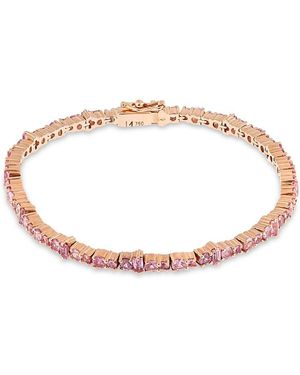Ileana Makri 18K Rose Fine Rivulet Sapphire Link Bracelet - White