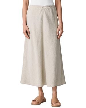 Eileen Fisher Linen A Line Bias Cut Skirt - Natural