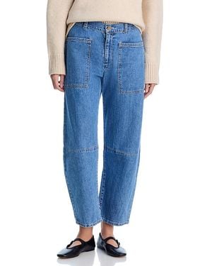 Velvet By Graham & Spencer Farah High Rise Curved Knee Jeans - Blue