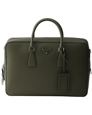 Prada Saffiano Leather Work Bag - Green