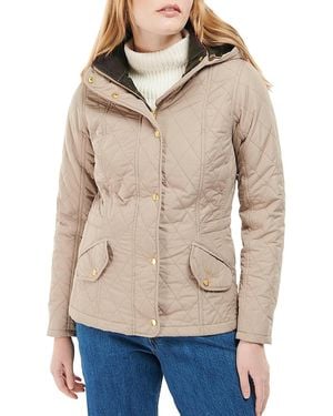 Barbour Millfire Hooded Quilted Coat - Natural