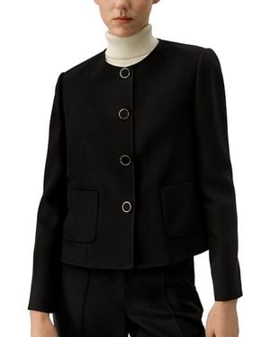 LILYSILK Tailored Silk Boxy Jacket - Black