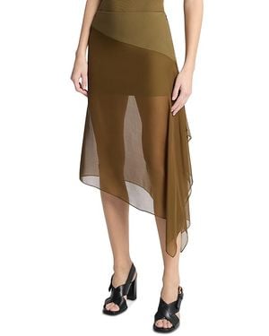 Michael Kors Wool Blend Veiled Mini Skirt - Brown
