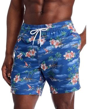 Trunks Surf & Swim Sano Tropical Print 6.5 Swim Trunks - Blue
