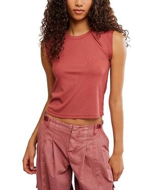 Free People Love My Twist Muscle Tank Top - Red