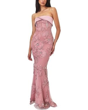Miss Circle Raphaela Floral Beaded Mermaid Maxi Dress - Red