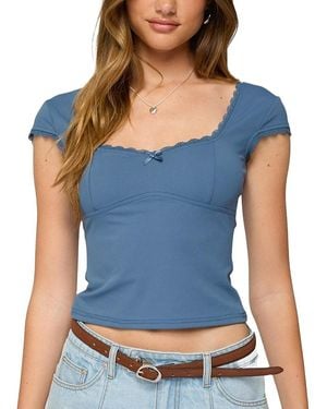 Edikted Adela Square Neck Top - Blue