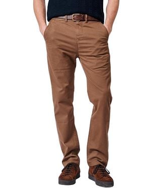 aubi Witham Straight Leg Stretch Chino Pants - Brown